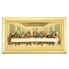 Quadro Ultima Cena Resina Colorata Cornice In Legno 53x30 Cm