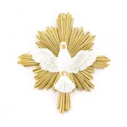 Colomba Spirito Santo Raggiera In Resina 18x20 Cm