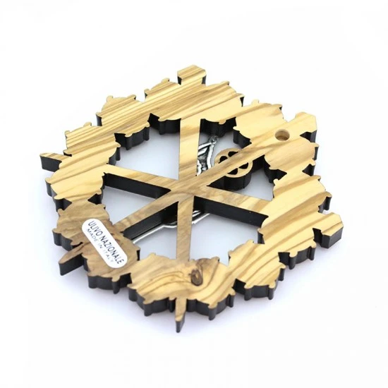 Quadretto Tondo Via Crucis In Legno Ulivo 11x12 Cm - immagine 4