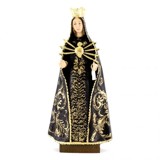 Statua Madonna Addolorata In Resina Colorata 28 Cm