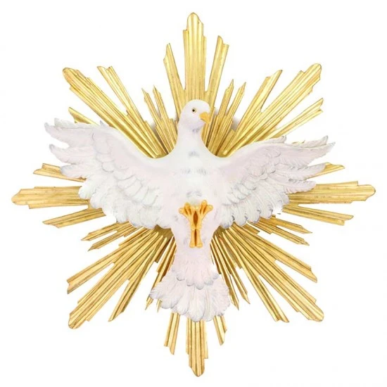 Spirito Santo Con Raggiera In Legno Diametro 62 Cm