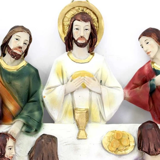 Placca Ultima Cena In Resina Da Appendere 32x21 Cm - immagine 2