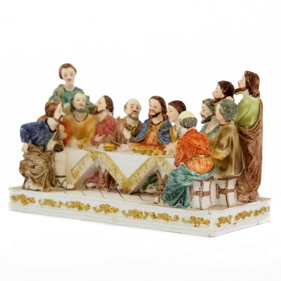 Statua Ultima Cena In Resina Colorata 19,5x11 Cm - immagine 2