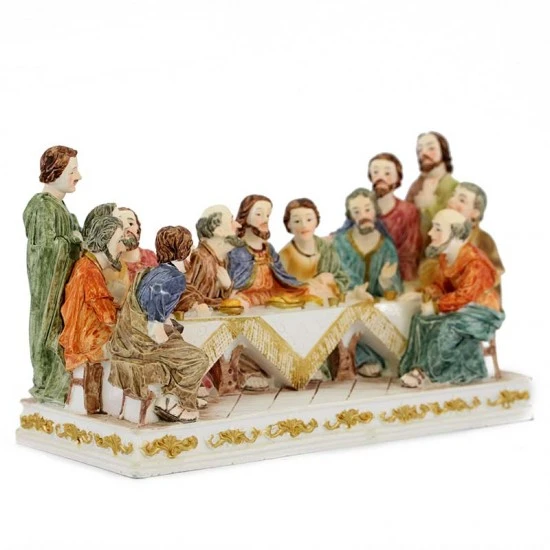 Statua Ultima Cena In Resina Colorata 19,5x11 Cm - immagine 3