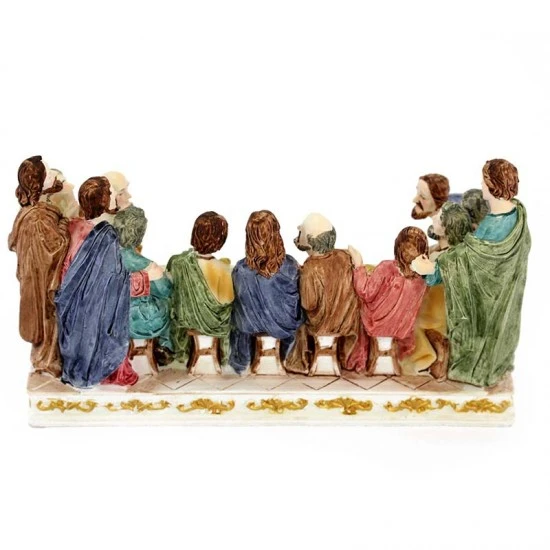 Statua Ultima Cena In Resina Colorata 19,5x11 Cm - immagine 4