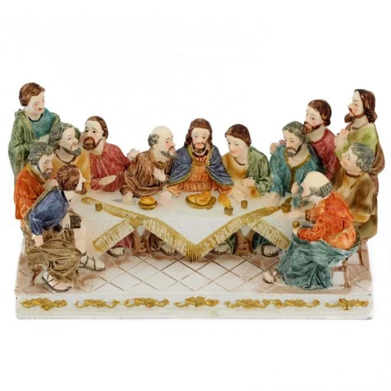 Statua Ultima Cena In Resina Colorata 19,5x11 Cm - immagine 6