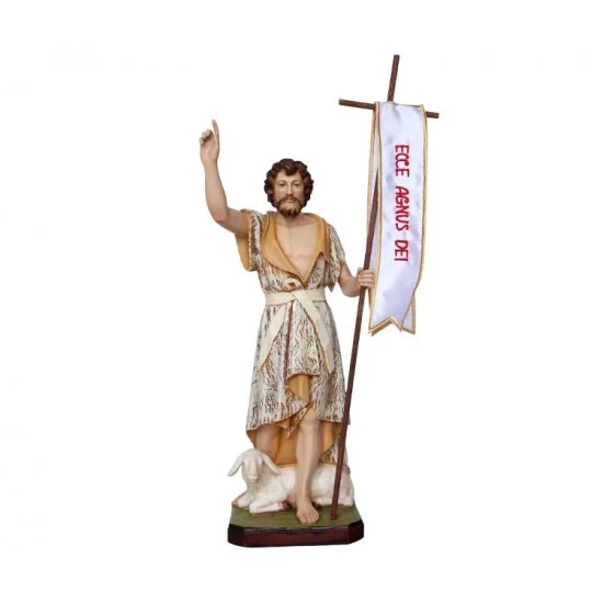 Statua San Giovanni Battista In Resina Dipinta 40 Cm