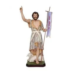 Statua San Giovanni Battista In Resina Dipinta 60 Cm