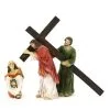 Scena Gesù Che Porta La Croce Resina Colorata 9 Cm