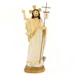 Statua Gesù Risorto In Resina Colorata 31 Cm