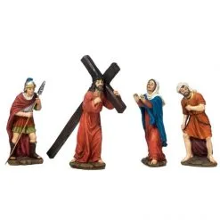 Scena La Salita Al Calvario Di Gesù In Resina 16 Cm