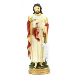 Statua Gesù Buon Pastore In Resina Colorata 20 Cm