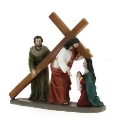 Scena Gesù Samaritano E Veronica Resina 17,5 Cm