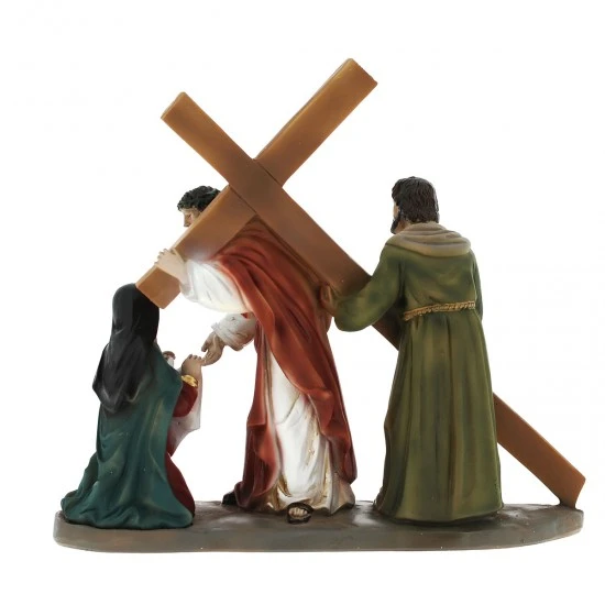 Scena Gesù Samaritano E Veronica Resina 17,5 Cm - immagine 3