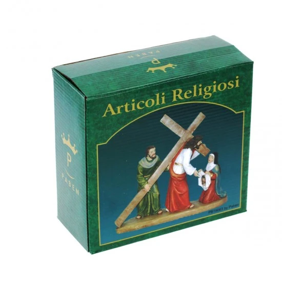 Scena Gesù Samaritano E Veronica Resina 17,5 Cm - immagine 5