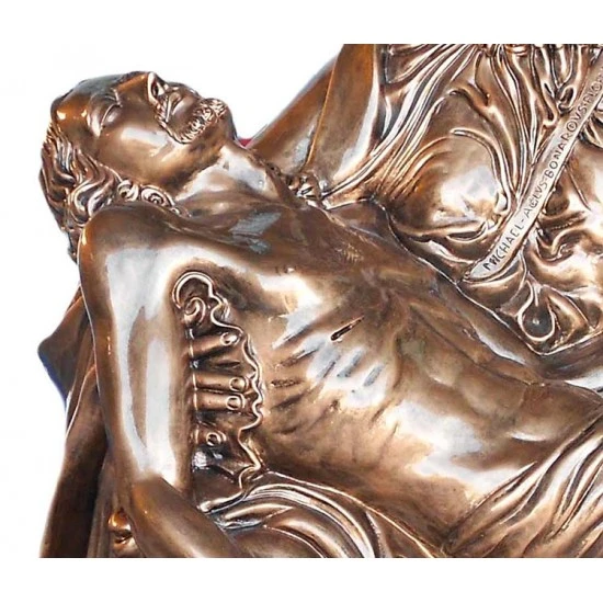 Statua Della Pietà In Vetroresina Bronzata 130 Cm - immagine 3