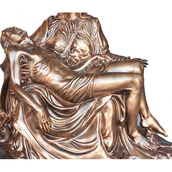Statua Della Pietà In Vetroresina Bronzata 130 Cm - immagine 4