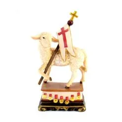 Statua Agnello Pasquale In Legno 15 Cm