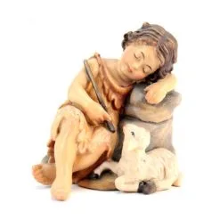 Statua San Giovannino Dormiente In Legno 6.5 Cm