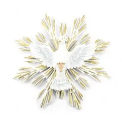 Spirito Santo Con Raggiera In Resina Diametro 38 Cm