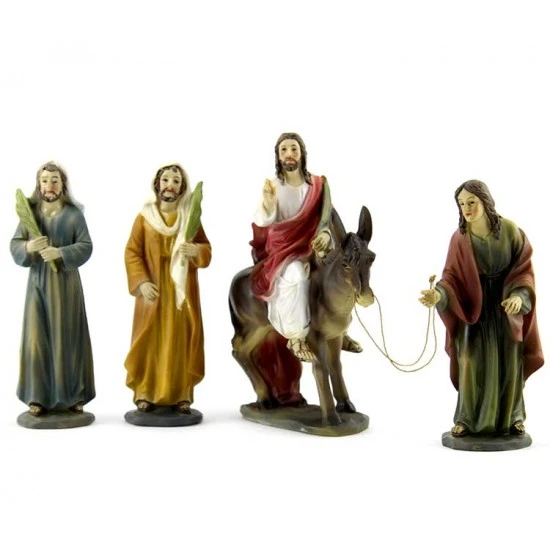 Gesù Entra In Gerusalemme Resina Colorata 12 Cm