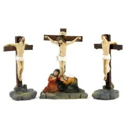 Crocifissione Di Gesù Resina Colorata 12 Cm