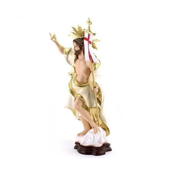 Statua Gesù Risorto Con Aureola In Resina 45 Cm - immagine 3