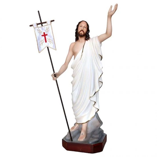 Statua Gesù Risorto In Resina Vuota 60 Cm