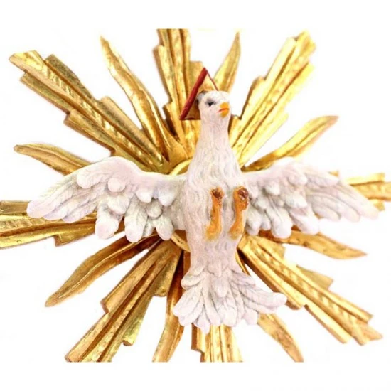 Spirito Santo Con Raggiera In Legno Diametro 25 Cm - immagine 2