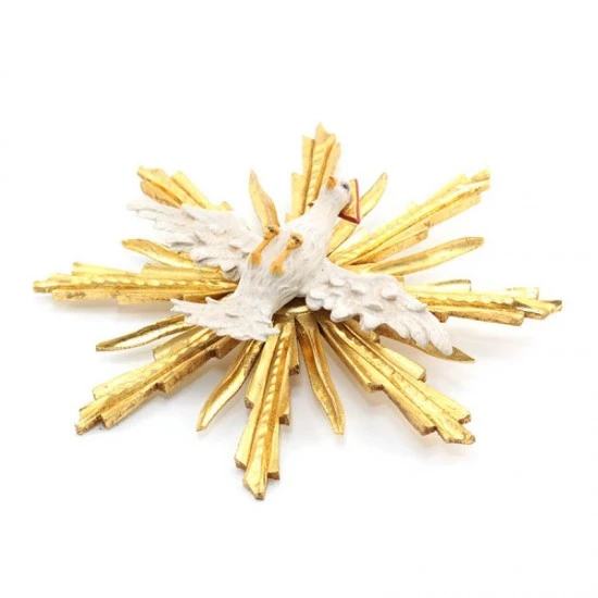 Spirito Santo Con Raggiera In Legno Diametro 25 Cm - immagine 3