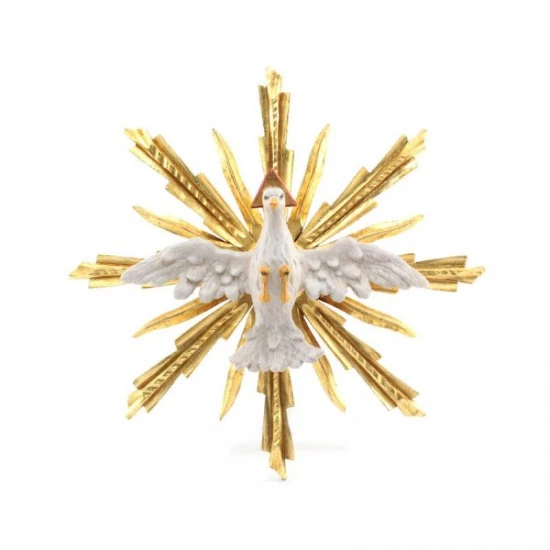 Spirito Santo Con Raggiera In Legno Diametro 43 Cm