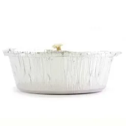 Candela Cera Bianca In Alluminio Diametro 15 Cm