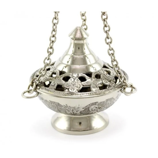 Turibolo Fiorato Argentato 8,5 Cm Diametro 8,5 Cm