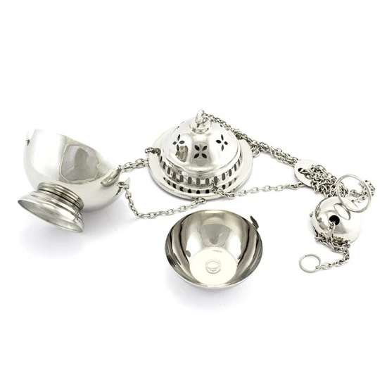 Turibolo Cupolina Argentato 13 Cm Diametro 11,5 Cm - immagine 2