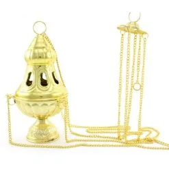 Turibolo Forato Grande Dorato 24 Cm Diametro 11 Cm