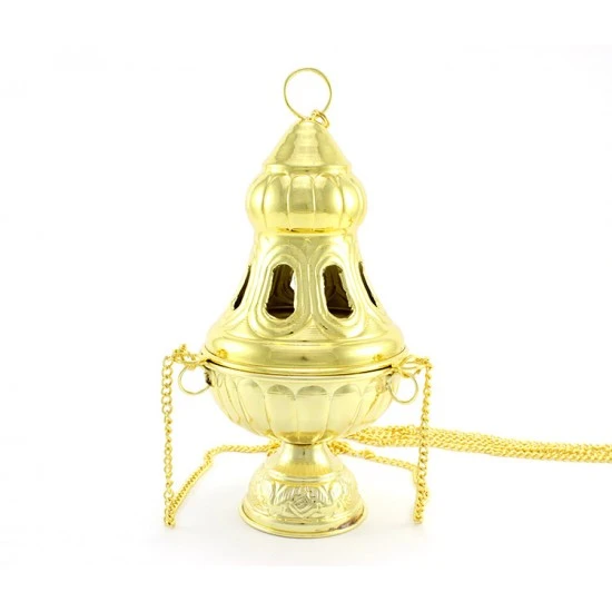 Turibolo Forato Grande Dorato 24 Cm Diametro 11 Cm - immagine 2