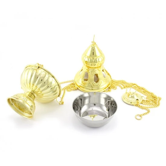 Turibolo Forato Grande Dorato 24 Cm Diametro 11 Cm - immagine 3