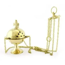 Turibolo Croce Giglio Dorato 15 Cm Diametro 11 Cm