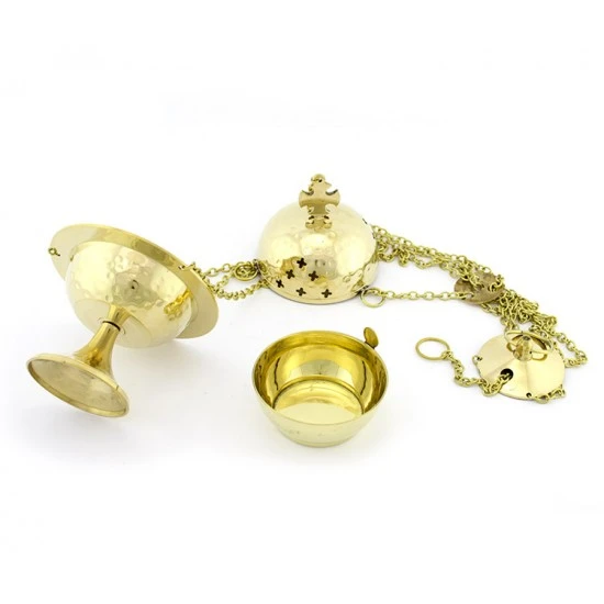 Turibolo Croce Giglio Dorato 15 Cm Diametro 11 Cm - immagine 2