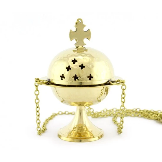 Turibolo Croce Giglio Dorato 15 Cm Diametro 11 Cm - immagine 3