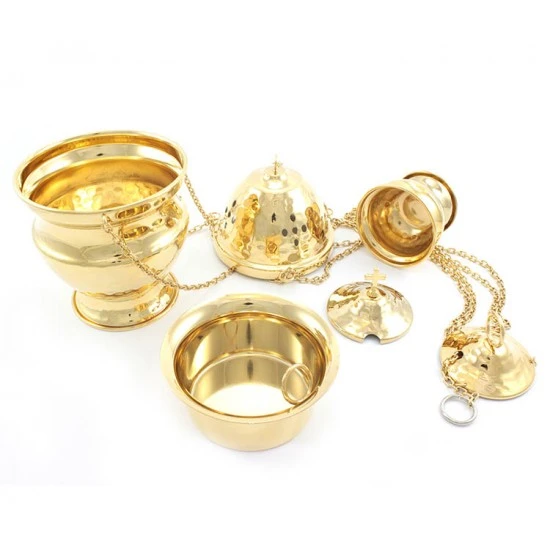 Turibolo Con Navetta In Metallo Dorato 21 Cm - immagine 4