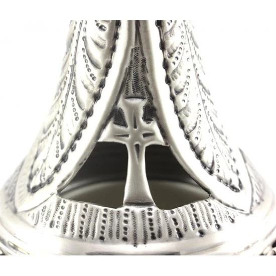 Turibolo Con Navetta In Ottone Cesellato Foglie 21 Cm - immagine 4