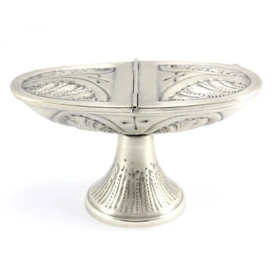 Turibolo Con Navetta In Ottone Cesellato Foglie 21 Cm - immagine 9