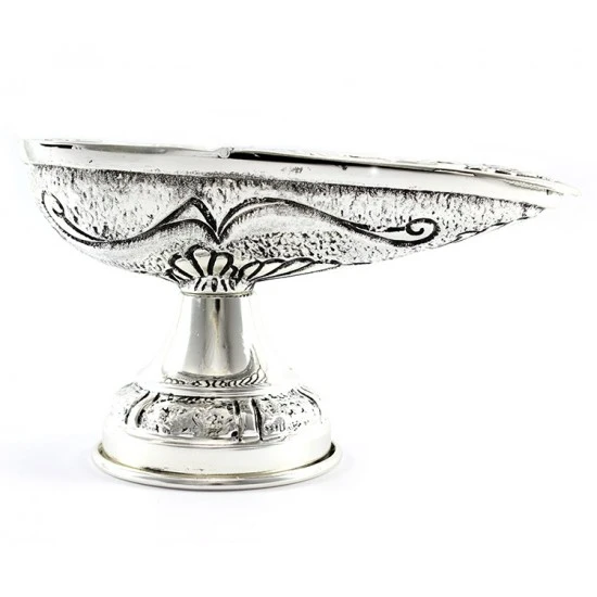 Turibolo Con Navetta Cesellato In Fusione Argentato 26 Cm - immagine 6