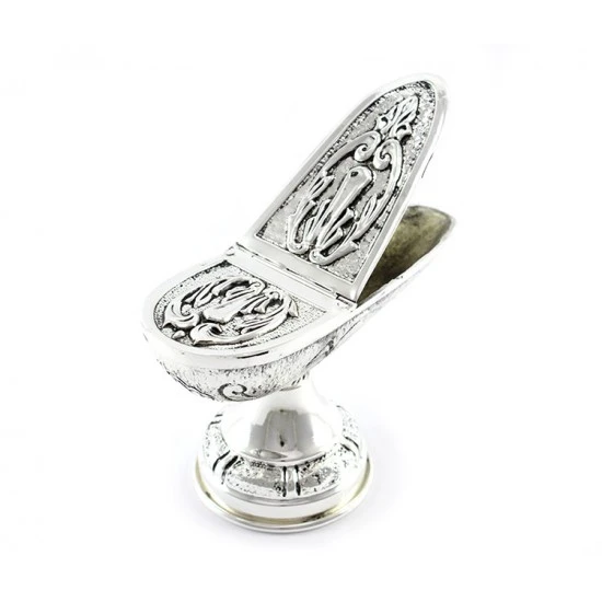 Turibolo Con Navetta Cesellato In Fusione Argentato 26 Cm - immagine 7