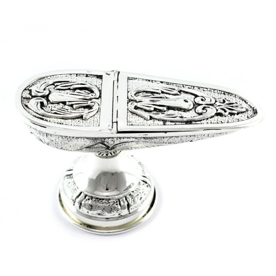 Turibolo Con Navetta Cesellato In Fusione Argentato 26 Cm - immagine 8