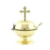 Navetta Sfera Per Incenso In Metallo Martellato 16 Cm