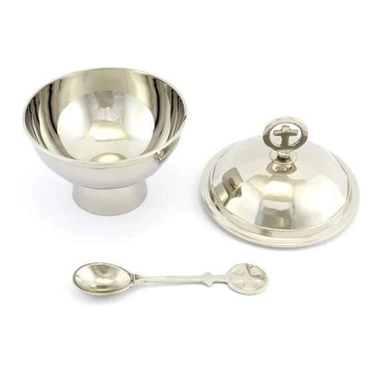 Navetta Tonda Con Croce Cerchio In Metallo 11 Cm - immagine 2