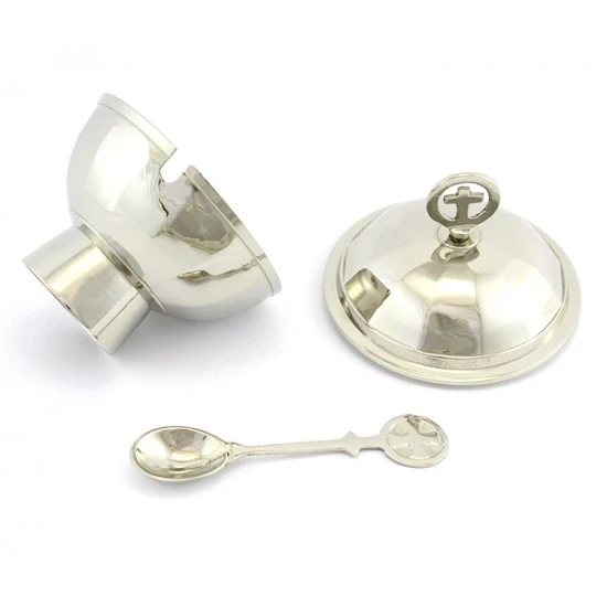 Navetta Tonda Con Croce Cerchio In Metallo 11 Cm - immagine 3