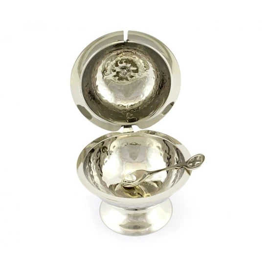 Navetta Sfera Con Croce In Metallo Argentato 16 Cm - immagine 3